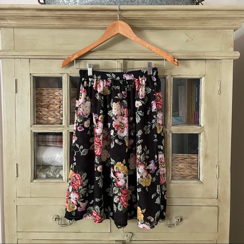 NOTATIONS floral sheer skirt